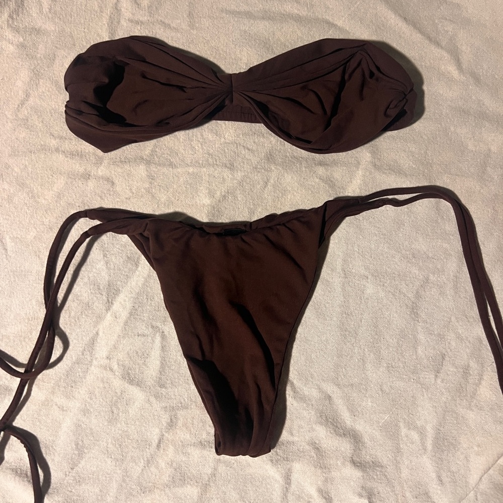 Indah Brown Bikini Swimwear xs top medium bottom